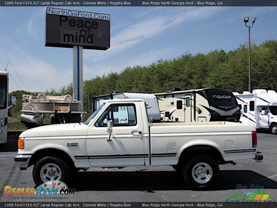 Colonial White 1988 Ford F150 XLT Lariat Regular Cab 4x4 Photo #2