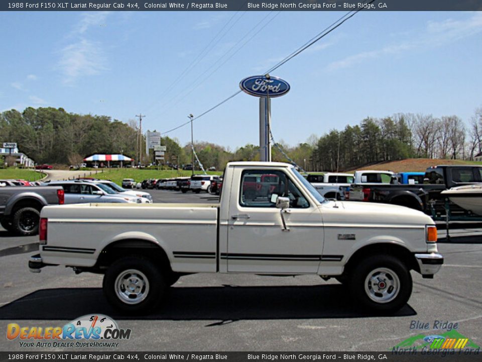Colonial White 1988 Ford F150 XLT Lariat Regular Cab 4x4 Photo #6