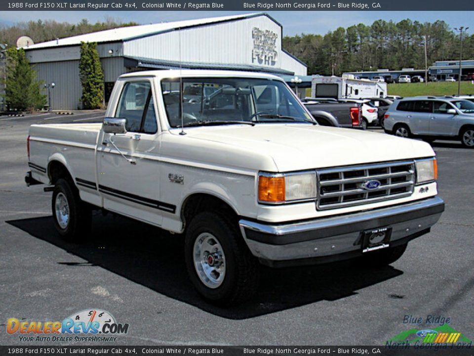 Front 3/4 View of 1988 Ford F150 XLT Lariat Regular Cab 4x4 Photo #7