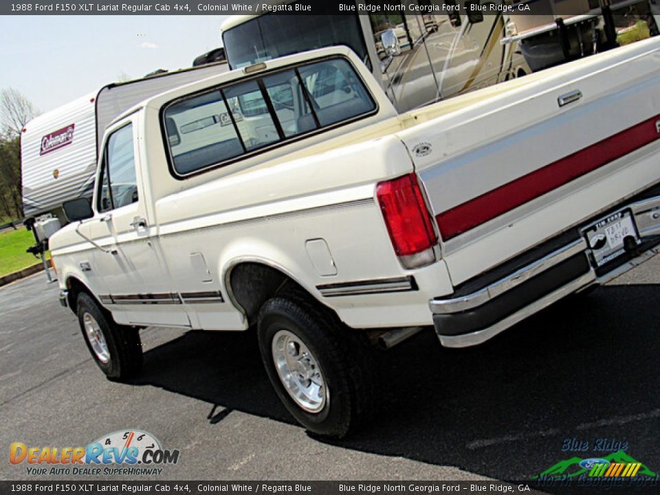 1988 Ford F150 XLT Lariat Regular Cab 4x4 Colonial White / Regatta Blue Photo #24