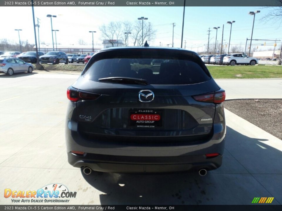 2023 Mazda CX-5 S Carbon Edition AWD Polymetal Gray / Red Photo #5