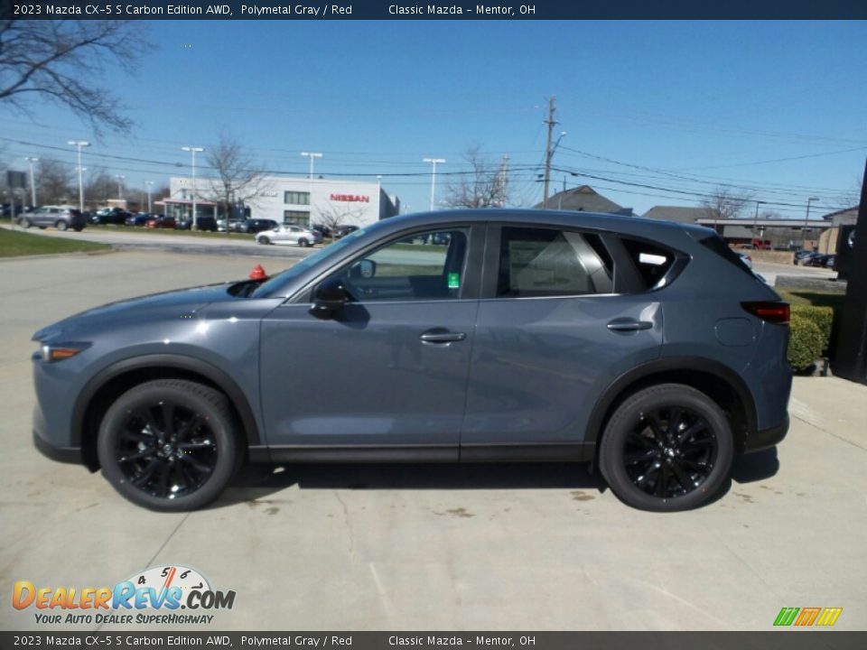2023 Mazda CX-5 S Carbon Edition AWD Polymetal Gray / Red Photo #6