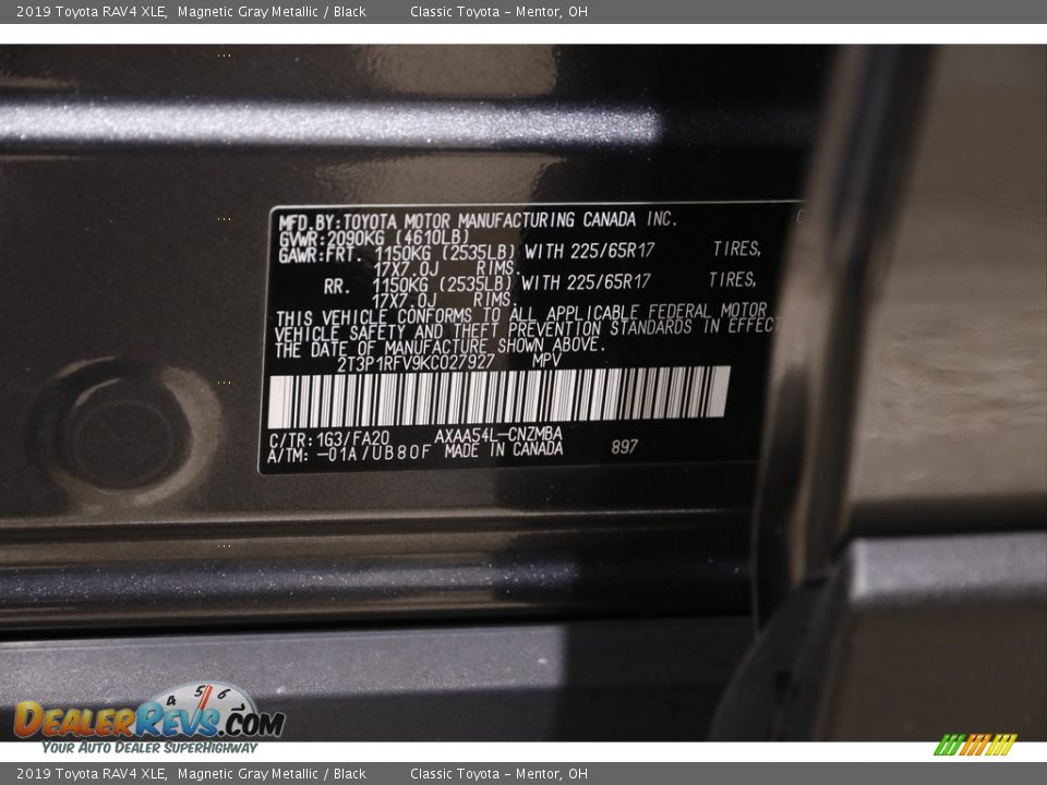 2019 Toyota RAV4 XLE Magnetic Gray Metallic / Black Photo #24