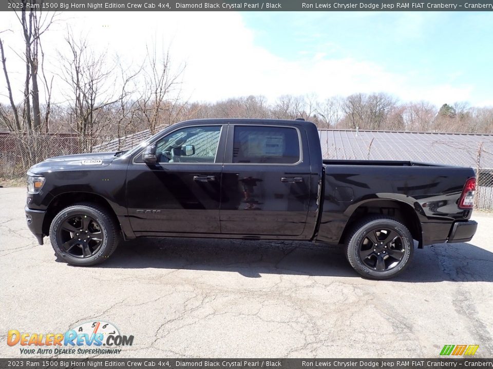 2023 Ram 1500 Big Horn Night Edition Crew Cab 4x4 Diamond Black Crystal Pearl / Black Photo #2