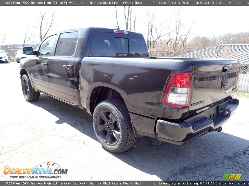 2023 Ram 1500 Big Horn Night Edition Crew Cab 4x4 Diamond Black Crystal Pearl / Black Photo #3