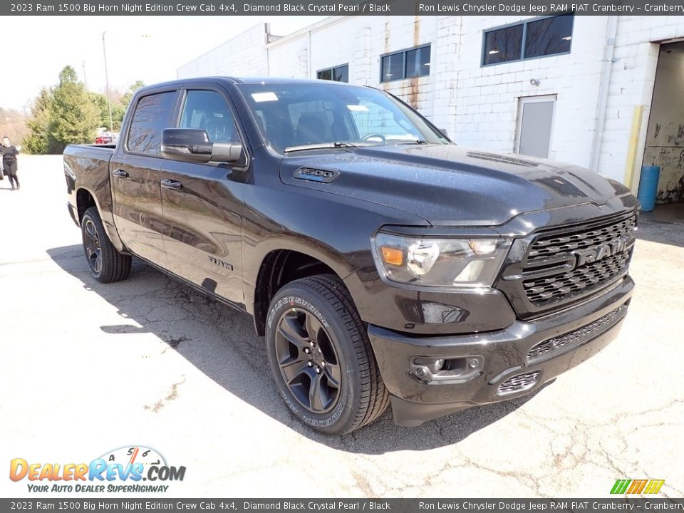 2023 Ram 1500 Big Horn Night Edition Crew Cab 4x4 Diamond Black Crystal Pearl / Black Photo #7