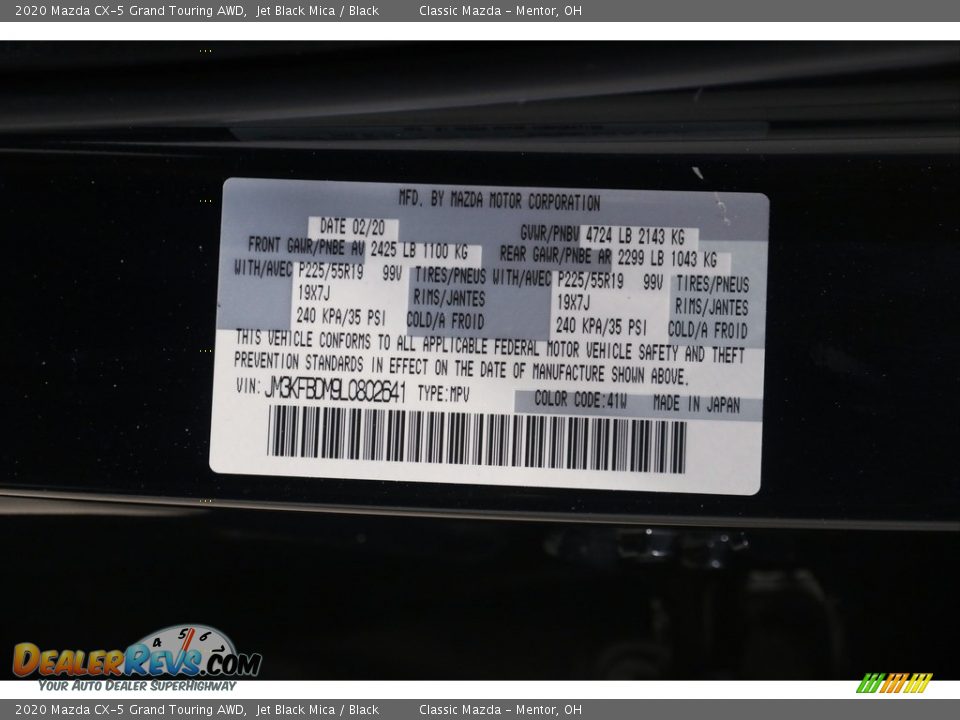 2020 Mazda CX-5 Grand Touring AWD Jet Black Mica / Black Photo #21