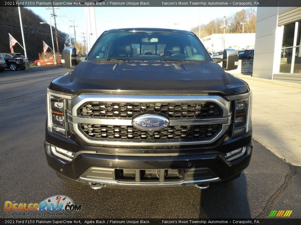 2021 Ford F150 Platinum SuperCrew 4x4 Agate Black / Platinum Unique Black Photo #6