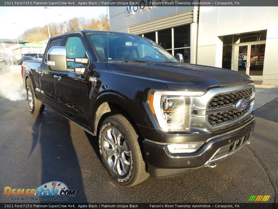 2021 Ford F150 Platinum SuperCrew 4x4 Agate Black / Platinum Unique Black Photo #7