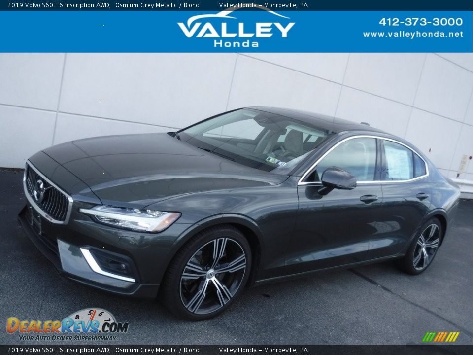 2019 Volvo S60 T6 Inscription AWD Osmium Grey Metallic / Blond Photo #1