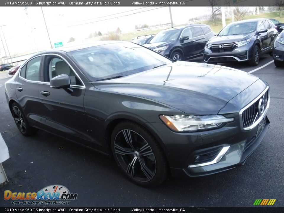 2019 Volvo S60 T6 Inscription AWD Osmium Grey Metallic / Blond Photo #6