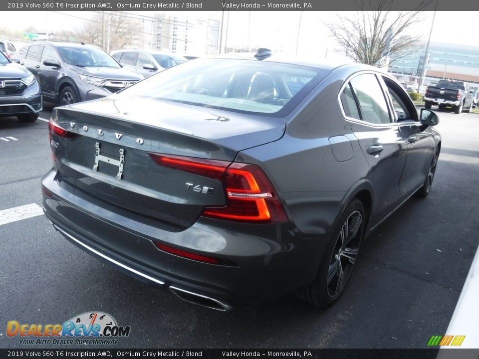 2019 Volvo S60 T6 Inscription AWD Osmium Grey Metallic / Blond Photo #7