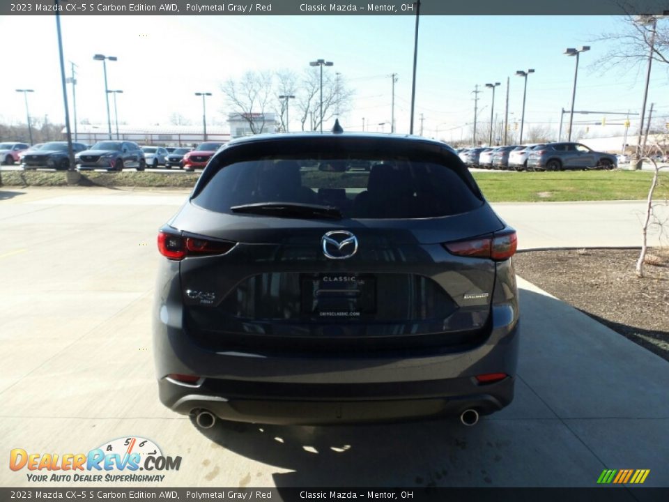 2023 Mazda CX-5 S Carbon Edition AWD Polymetal Gray / Red Photo #5