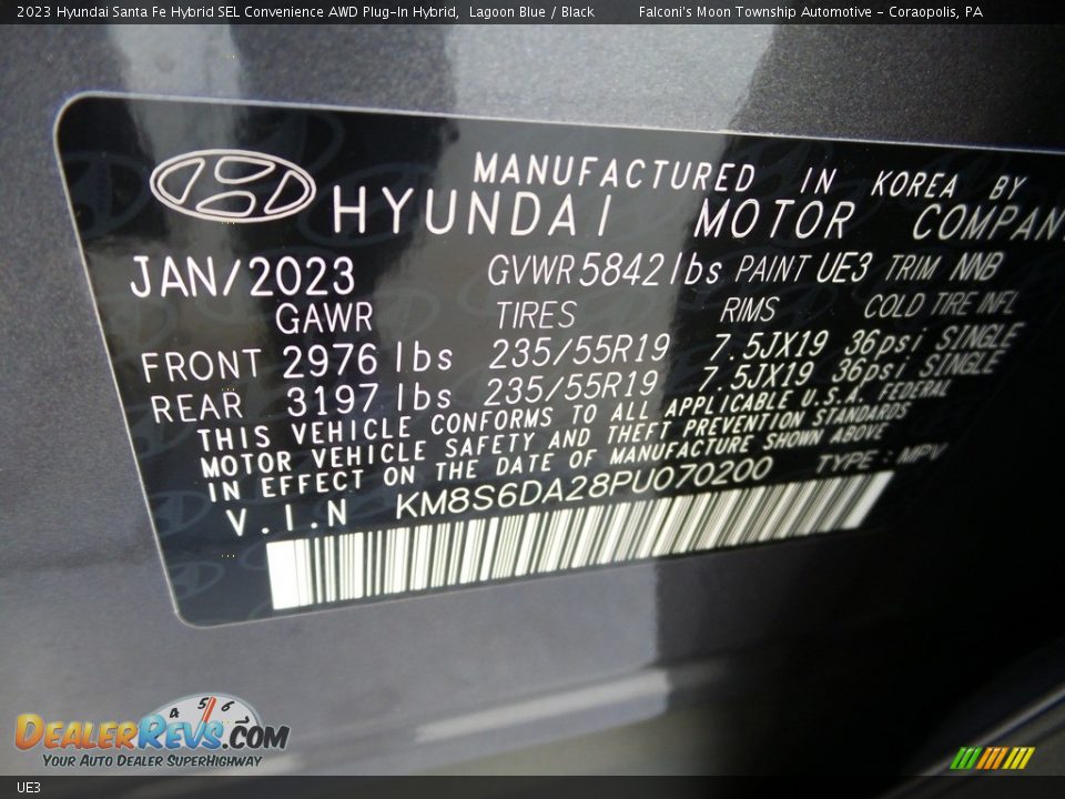 Hyundai Color Code UE3 Lagoon Blue