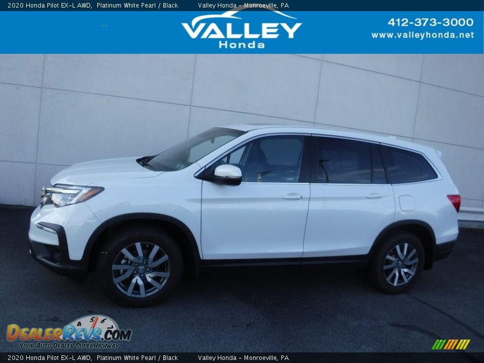 2020 Honda Pilot EX-L AWD Platinum White Pearl / Black Photo #2