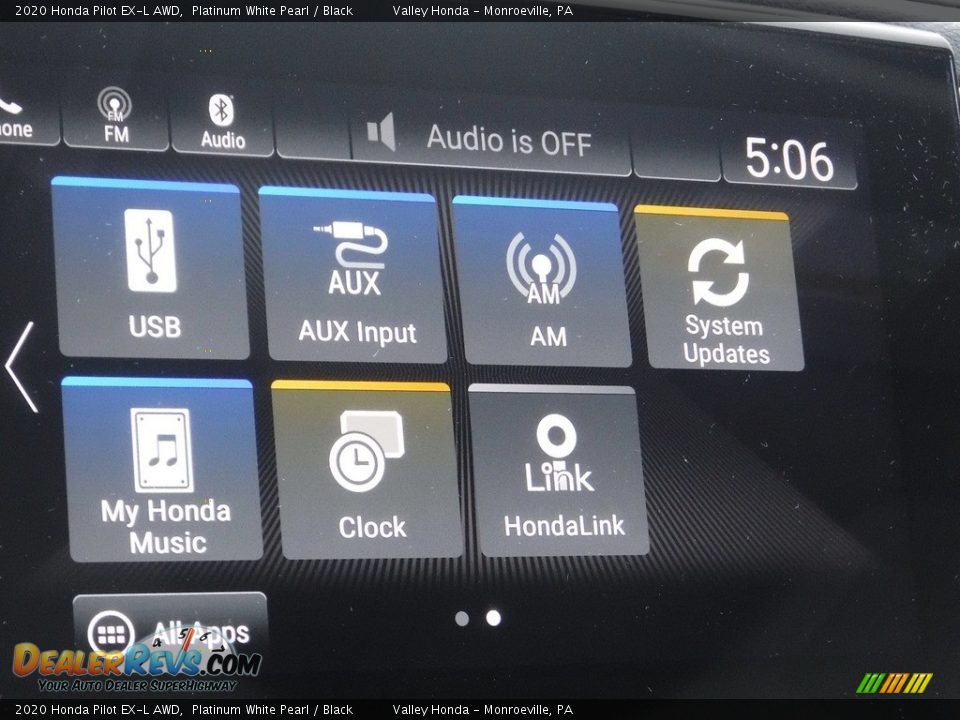2020 Honda Pilot EX-L AWD Platinum White Pearl / Black Photo #20