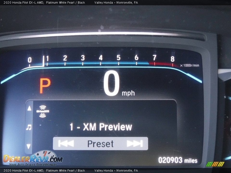 2020 Honda Pilot EX-L AWD Platinum White Pearl / Black Photo #35