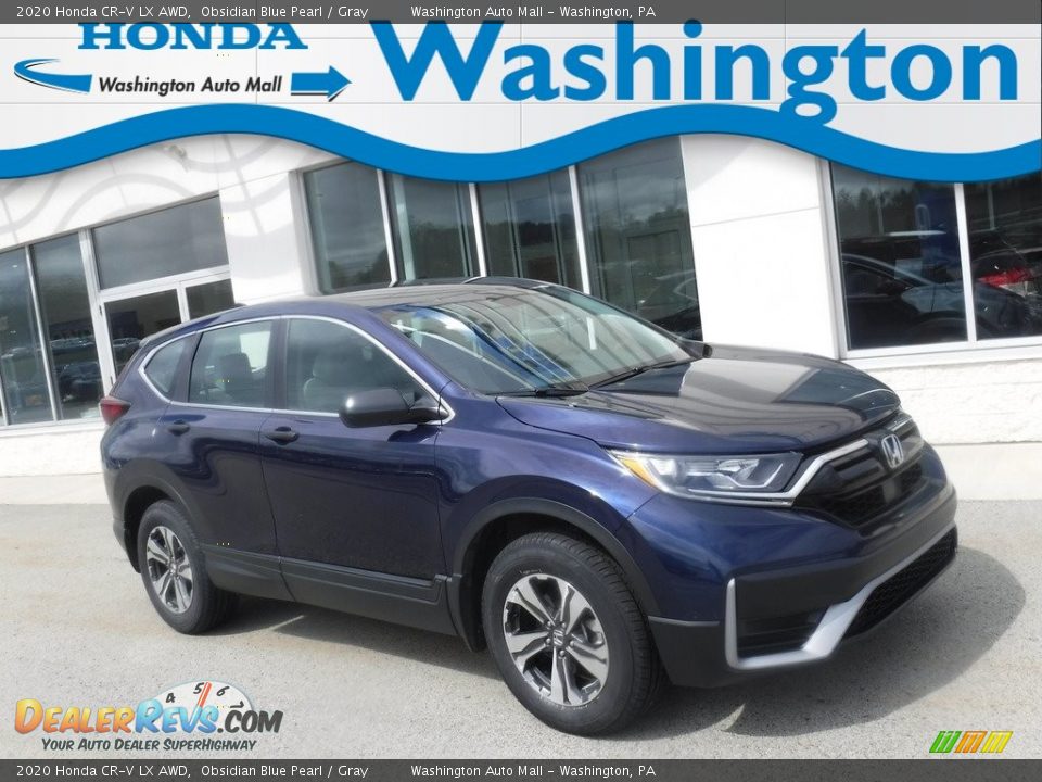 2020 Honda CR-V LX AWD Obsidian Blue Pearl / Gray Photo #1
