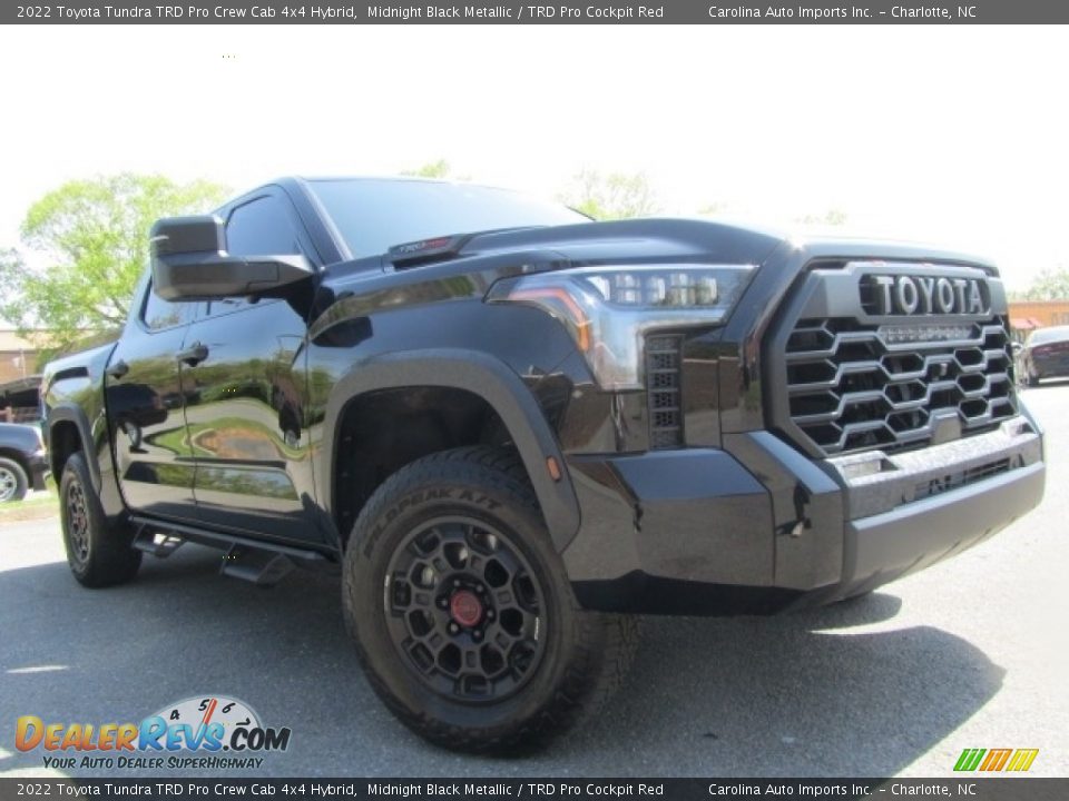 2022 Toyota Tundra TRD Pro Crew Cab 4x4 Hybrid Midnight Black Metallic / TRD Pro Cockpit Red Photo #1