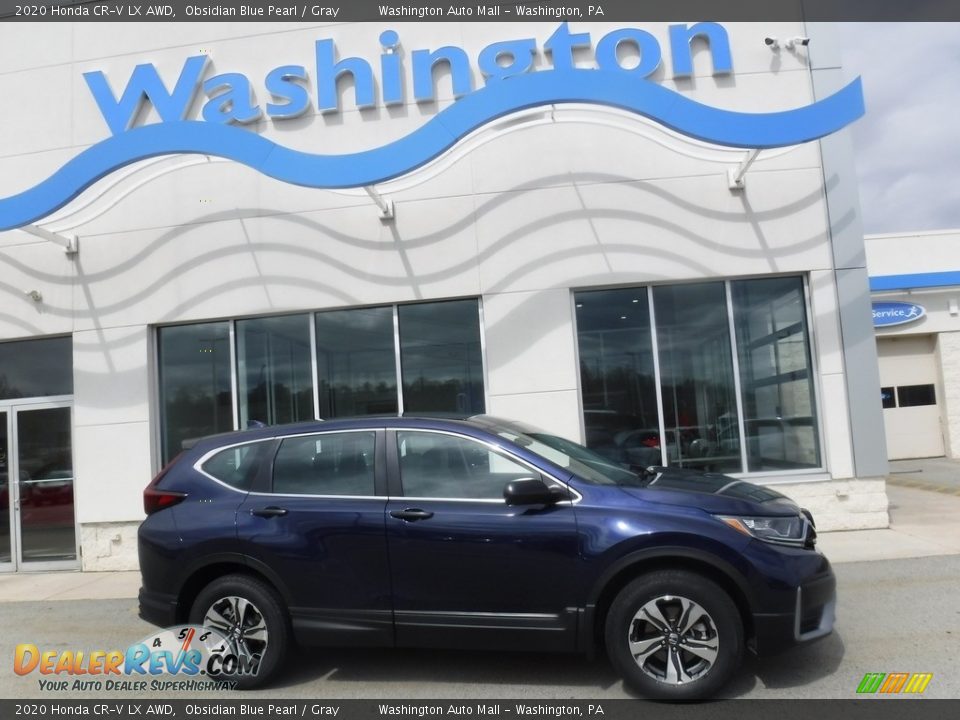 2020 Honda CR-V LX AWD Obsidian Blue Pearl / Gray Photo #2