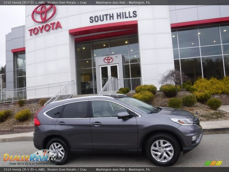 2016 Honda CR-V EX-L AWD Modern Steel Metallic / Gray Photo #2