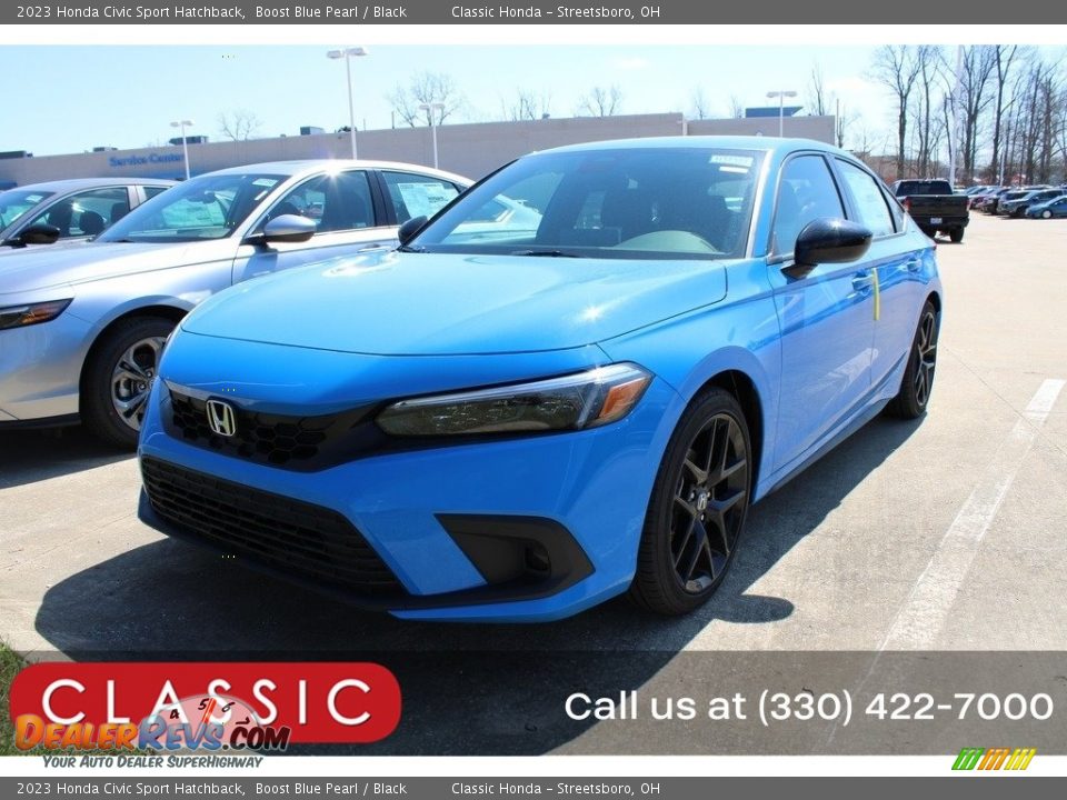 2023 Honda Civic Sport Hatchback Boost Blue Pearl / Black Photo #1