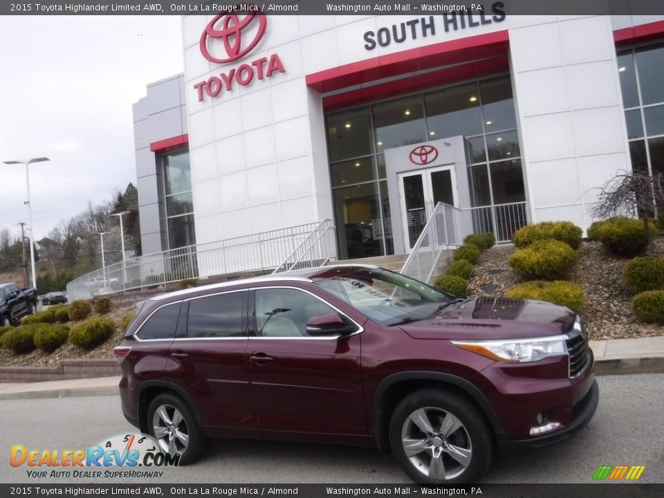 2015 Toyota Highlander Limited AWD Ooh La La Rouge Mica / Almond Photo #2