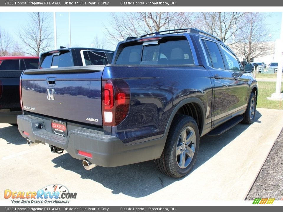 2023 Honda Ridgeline RTL AWD Obsidian Blue Pearl / Gray Photo #4