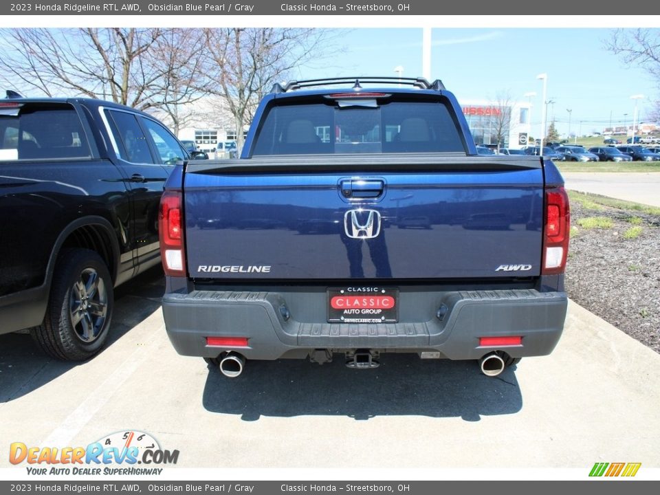 2023 Honda Ridgeline RTL AWD Obsidian Blue Pearl / Gray Photo #5