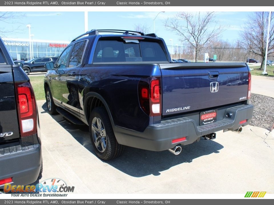 2023 Honda Ridgeline RTL AWD Obsidian Blue Pearl / Gray Photo #6