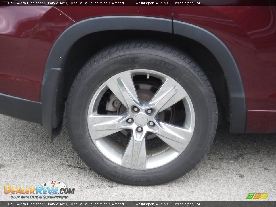 2015 Toyota Highlander Limited AWD Ooh La La Rouge Mica / Almond Photo #12