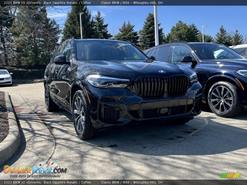 2023 BMW X5 xDrive40i Black Sapphire Metallic / Coffee Photo #1