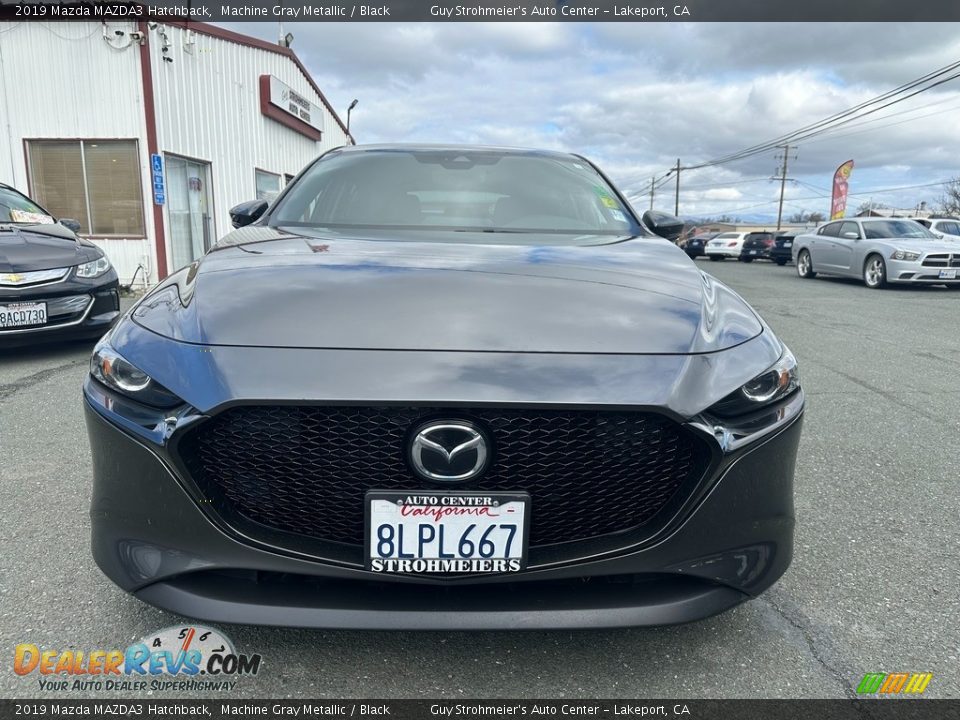 2019 Mazda MAZDA3 Hatchback Machine Gray Metallic / Black Photo #2