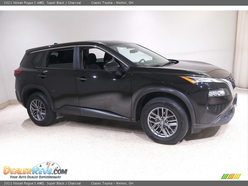 2021 Nissan Rogue S AWD Super Black / Charcoal Photo #1