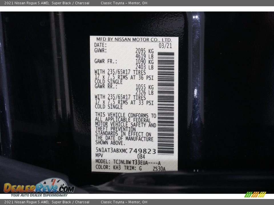 2021 Nissan Rogue S AWD Super Black / Charcoal Photo #22