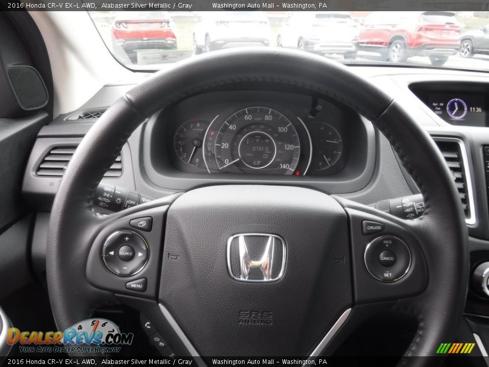 2016 Honda CR-V EX-L AWD Alabaster Silver Metallic / Gray Photo #24