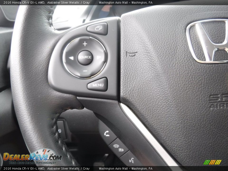 2016 Honda CR-V EX-L AWD Alabaster Silver Metallic / Gray Photo #25