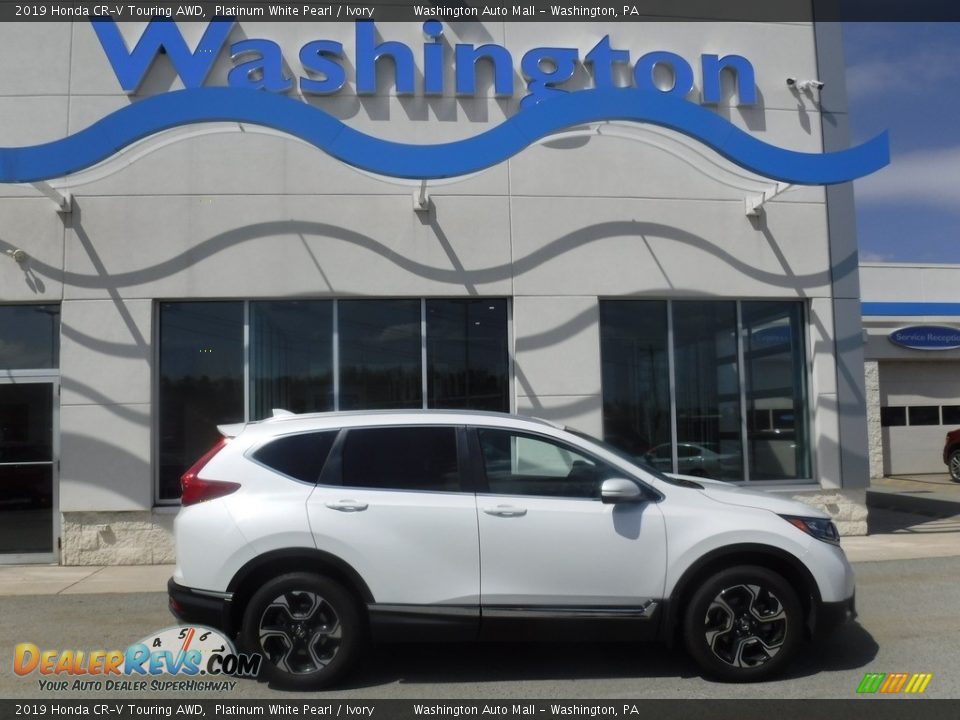 2019 Honda CR-V Touring AWD Platinum White Pearl / Ivory Photo #2