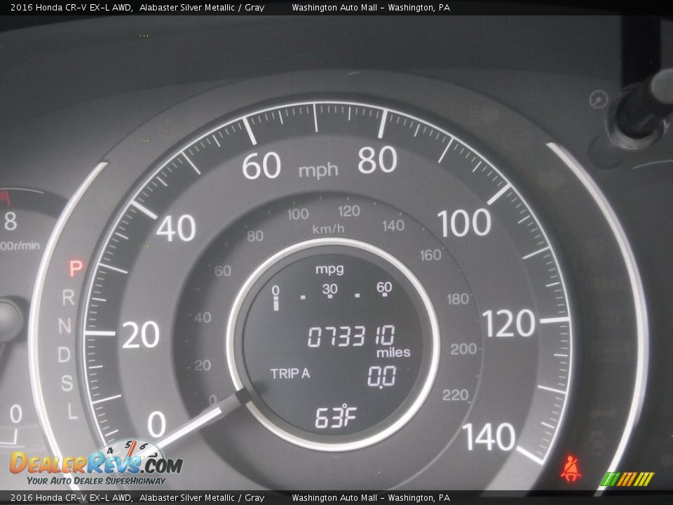 2016 Honda CR-V EX-L AWD Alabaster Silver Metallic / Gray Photo #35