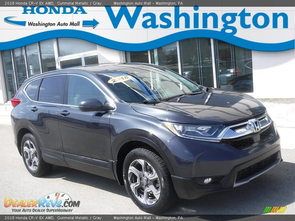 2018 Honda CR-V EX AWD Gunmetal Metallic / Gray Photo #1