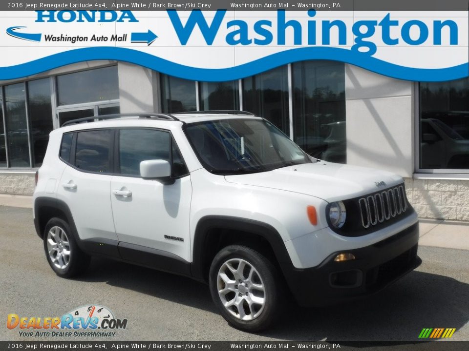 2016 Jeep Renegade Latitude 4x4 Alpine White / Bark Brown/Ski Grey Photo #1