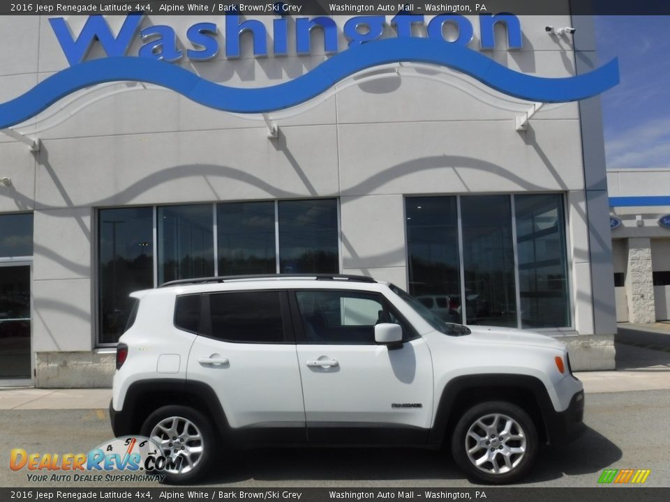 2016 Jeep Renegade Latitude 4x4 Alpine White / Bark Brown/Ski Grey Photo #2