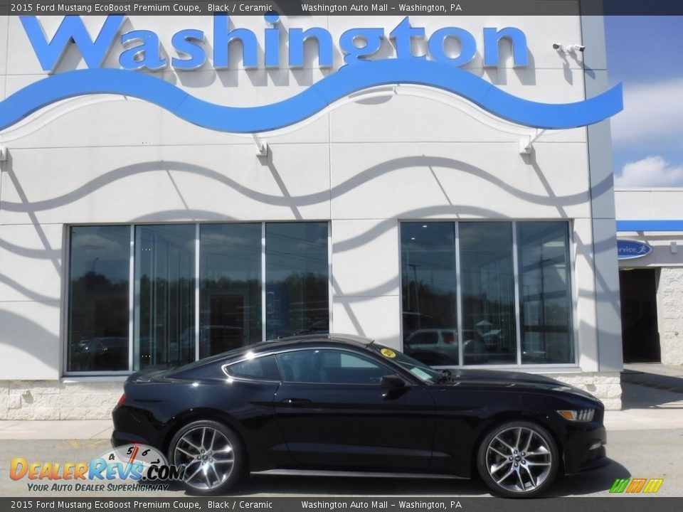 2015 Ford Mustang EcoBoost Premium Coupe Black / Ceramic Photo #2