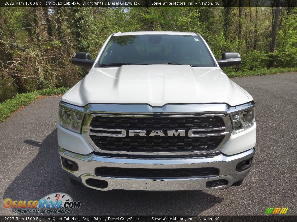2023 Ram 1500 Big Horn Quad Cab 4x4 Bright White / Diesel Gray/Black Photo #3