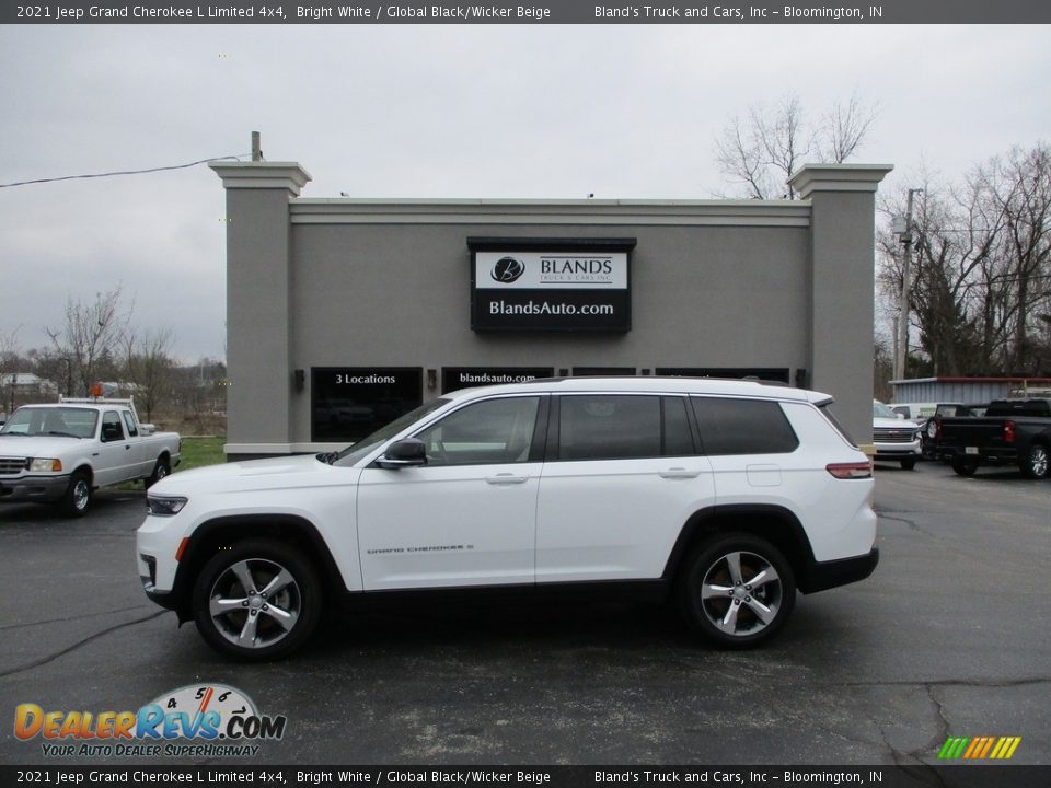 2021 Jeep Grand Cherokee L Limited 4x4 Bright White / Global Black/Wicker Beige Photo #1