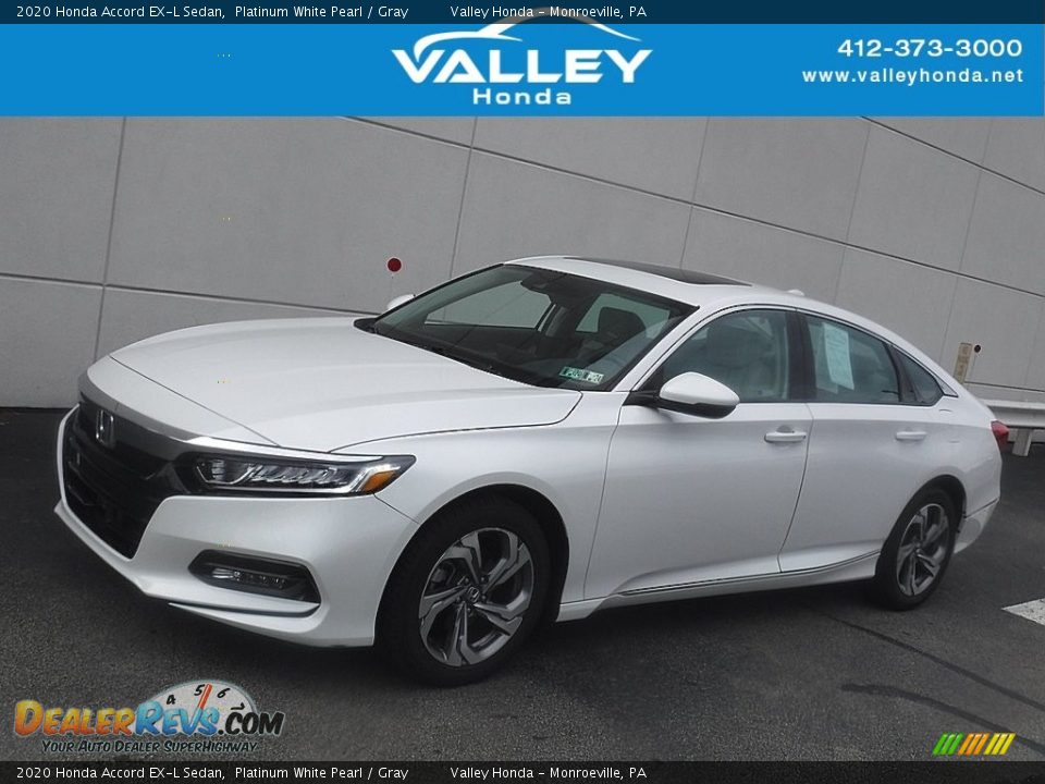 2020 Honda Accord EX-L Sedan Platinum White Pearl / Gray Photo #1