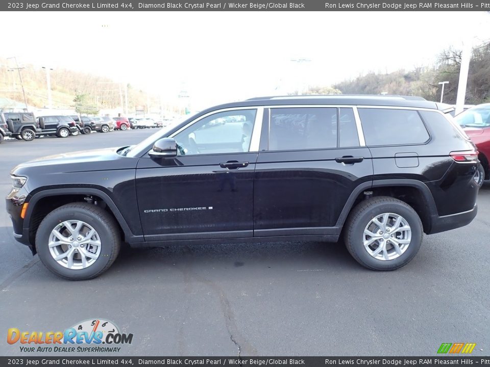 2023 Jeep Grand Cherokee L Limited 4x4 Diamond Black Crystal Pearl / Wicker Beige/Global Black Photo #2