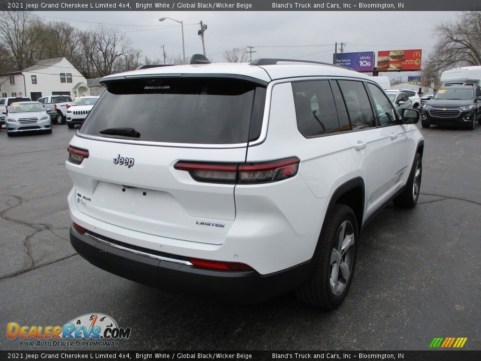 2021 Jeep Grand Cherokee L Limited 4x4 Bright White / Global Black/Wicker Beige Photo #4