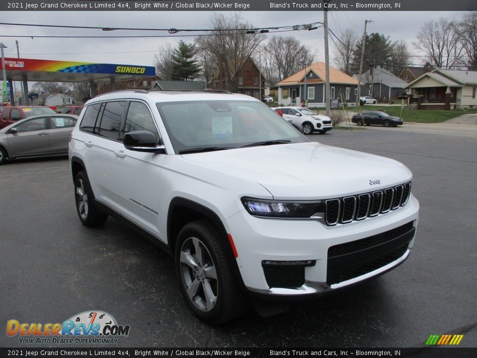 2021 Jeep Grand Cherokee L Limited 4x4 Bright White / Global Black/Wicker Beige Photo #5