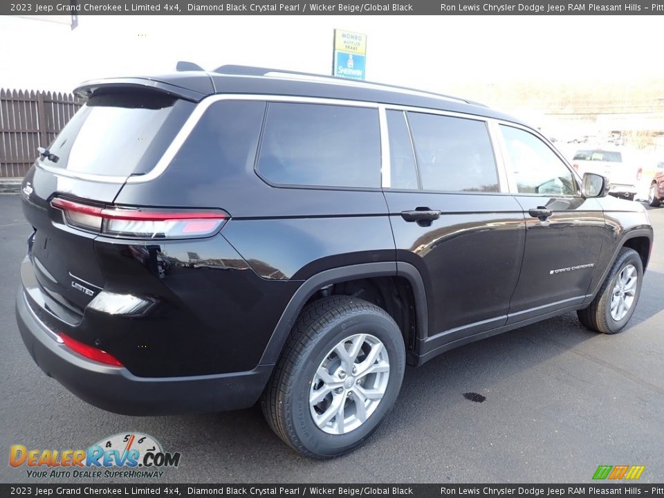 2023 Jeep Grand Cherokee L Limited 4x4 Diamond Black Crystal Pearl / Wicker Beige/Global Black Photo #6